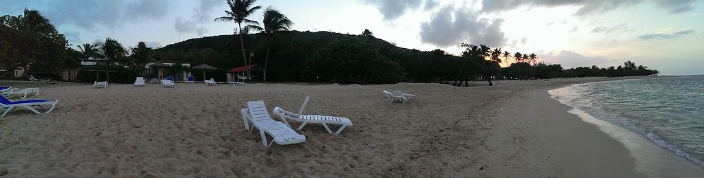 Loungers on the beach of all-inclusive resort