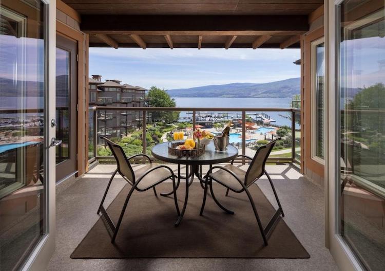 Balcony of The Cove Lakeside Resort Hotel in West Kelowna