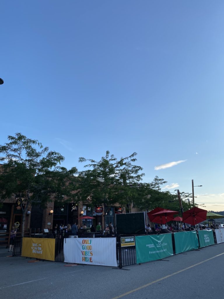 Patios Set up on Bernard Street for the Summer for Things to do in Kelowna