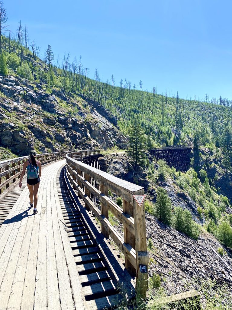 Aly Walking the Myra Canyon Valley